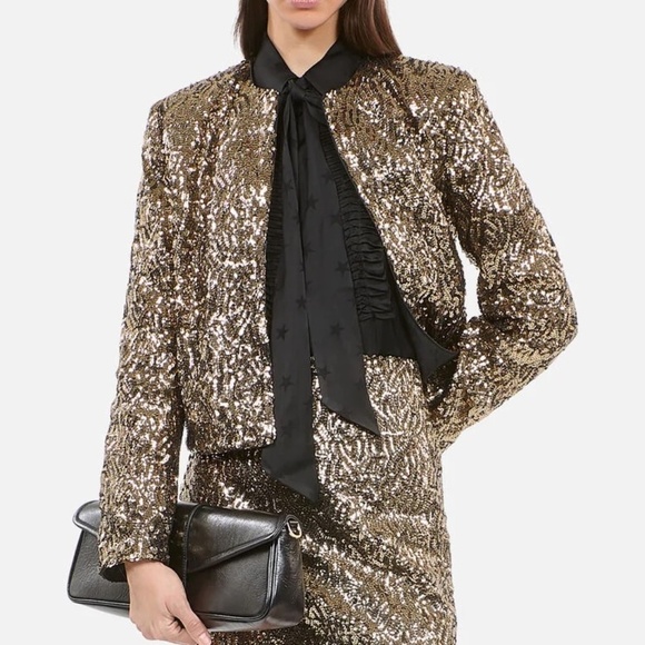 The Kooples Jackets & Blazers - NWT | The Kooples | Gold Sequin Crop Jacket